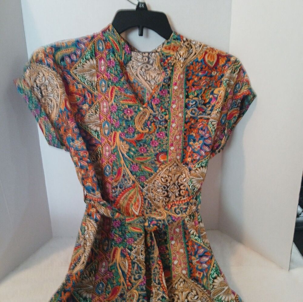 SHEIN LUNE multicolor paisley print dress, size small